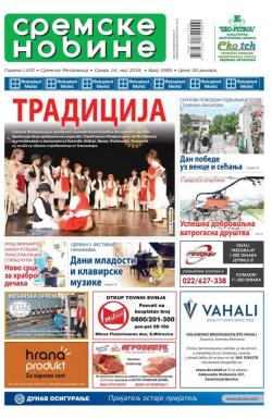 Sremske Novine - broj 2985, 16. maj 2018.