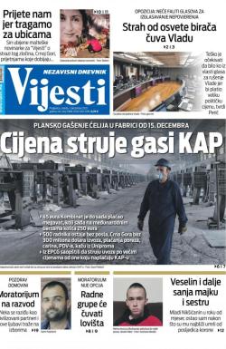 Vijesti - broj 8494, 1. dec 2021.