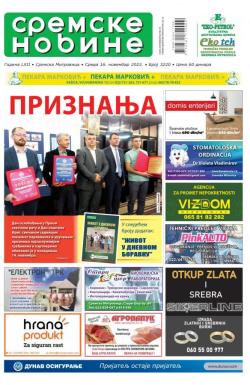 Sremske Novine - broj 3220, 16. nov 2022.