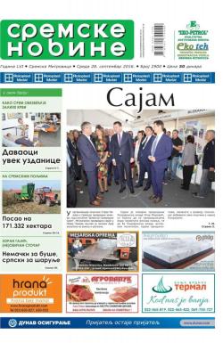 Sremske Novine - broj 2900, 28. sep 2016.