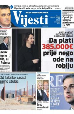 Vijesti - broj 6729, 14. dec 2016.