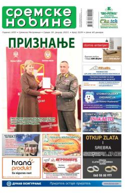 Sremske Novine - broj 3229, 18. jan 2023.