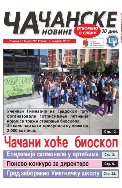 Čačanske novine - broj 378, 1. okt 2013.