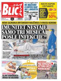 Blic - broj 8397, 14. jul 2020.