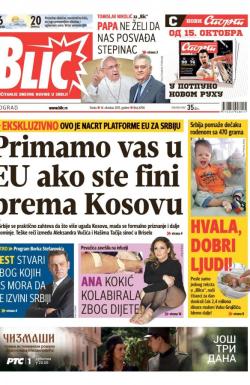 Blic - broj 6706, 14. okt 2015.