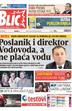 Blic - broj 6295, 22. avg 2014.