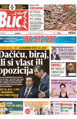 Blic - broj 6239, 27. jun 2014.