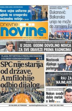 Dnevne novine - broj 2562, 23. dec 2019.