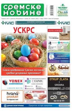 Sremske Novine - broj 3190, 20. apr 2022.