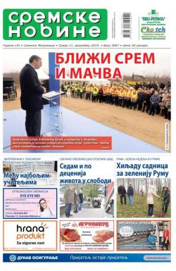 Sremske Novine - broj 3067, 11. dec 2019.