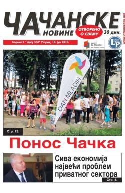 Čačanske novine - broj 363, 18. jun 2013.