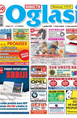 Novosti oglasi - broj 1327, 3. sep 2014.