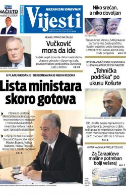 Vijesti - broj 8111, 5. nov 2020.