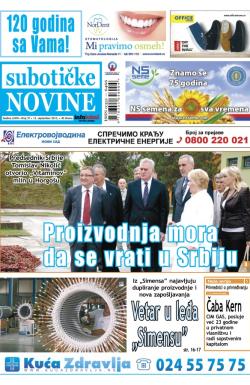 Nove Subotičke novine - broj 37, 13. sep 2013.