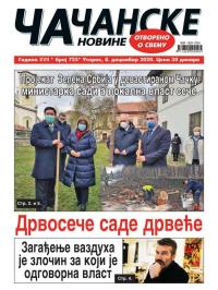 Čačanske novine - broj 725, 8. dec 2020.