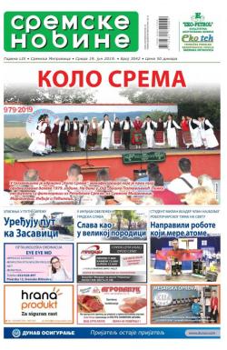 Sremske Novine - broj 3042, 19. jun 2019.