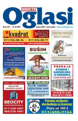 Novosti oglasi - broj 1689, 15. sep 2021.