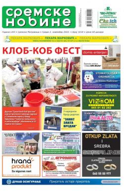 Sremske Novine - broj 3218, 2. nov 2022.