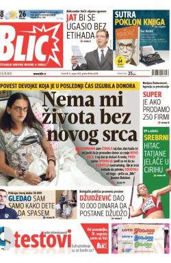 Blic - broj 6288, 15. avg 2014.