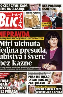 Blic - broj 7941, 27. mar 2019.