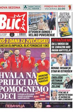 Blic - broj 8817, 14. sep 2021.