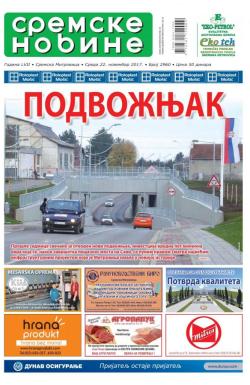 Sremske Novine - broj 2960, 22. nov 2017.