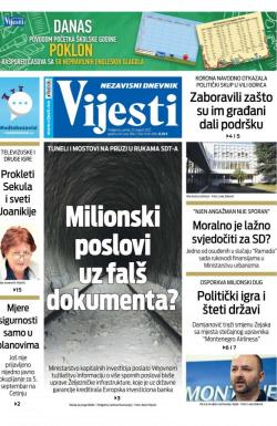 Vijesti - broj 8398, 27. avg 2021.