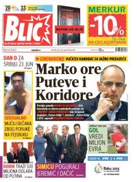 Blic - broj 6582, 12. jun 2015.