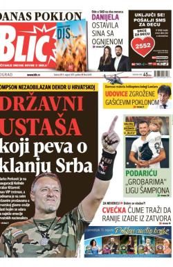 Blic - broj 6639, 8. avg 2015.