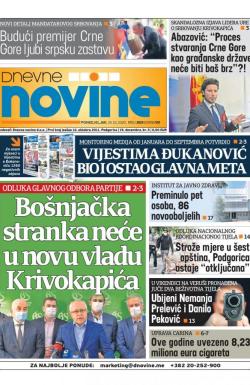 Dnevne novine - broj 2814, 19. okt 2020.