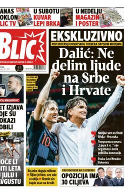 Blic - broj 7696, 20. jul 2018.