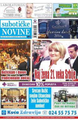 Nove Subotičke novine - broj 52, 25. dec 2015.