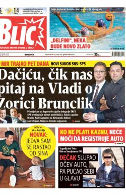 Blic - broj 6792, 11. jan 2016.