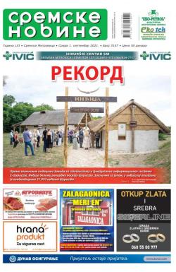 Sremske Novine - broj 3157, 1. sep 2021.