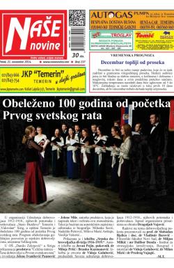 Naše novine, Temerin - broj 237, 21. nov 2014.