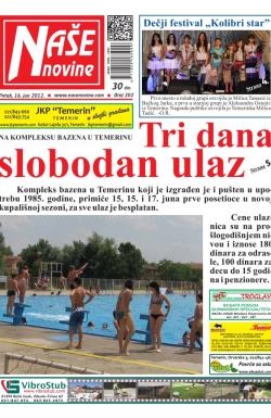 Naše novine, Temerin - broj 202, 16. jun 2012.