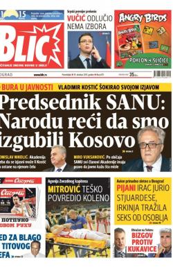 Blic - broj 6711, 19. okt 2015.