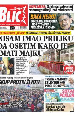 Blic - broj 8643, 22. mar 2021.