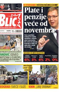 Blic - broj 6637, 6. avg 2015.