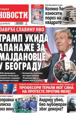 Večernje novosti - broj 5220, 30. nov 2024.