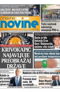 Dnevne novine - broj 2857, 8. dec 2020.