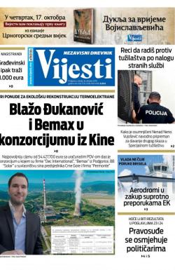 Vijesti - broj 7733, 16. okt 2019.