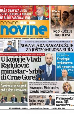 Dnevne novine - broj 2859, 10. dec 2020.