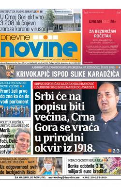 Dnevne novine - broj 2790, 21. sep 2020.