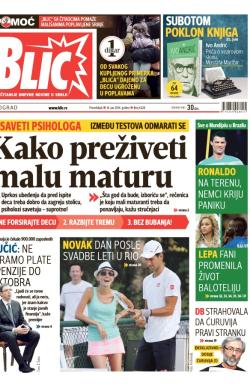 Blic - broj 6228, 16. jun 2014.