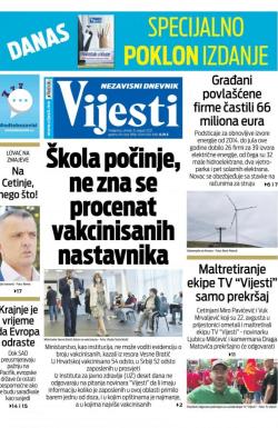 Vijesti - broj 8402, 31. avg 2021.