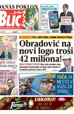 Blic - broj 6646, 15. avg 2015.