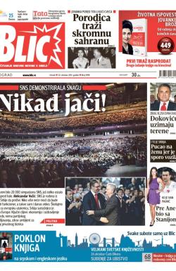 Blic - broj 5998, 22. okt 2013.