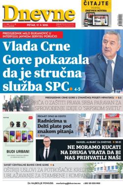 Dnevne novine - broj 3100, 17. sep 2021.