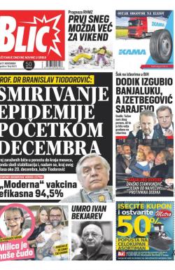 Blic - broj 8523, 17. nov 2020.